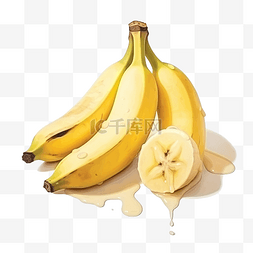 香蕉图片_可爱的香蕉水果文具贴纸油画