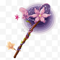 紫色花朵图片_仙女魔杖 向量