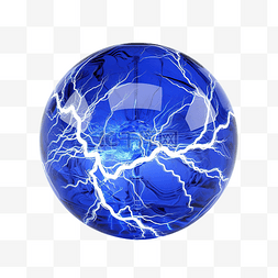 光球爆炸图片_孤立的电蓝色装饰闪电球
