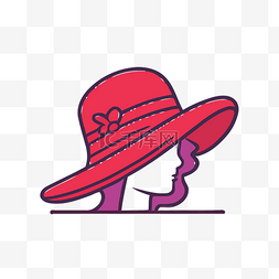 戴着红帽子的女人模型设计 向量