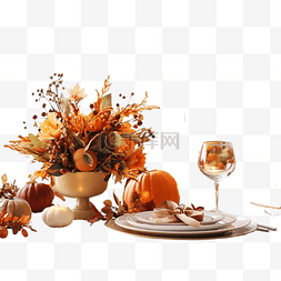 家装活动设计图片_餐厅感恩节庆祝活动的美丽餐桌布