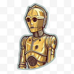 星球大战 c3po 乙烯基贴花 c3po 向量