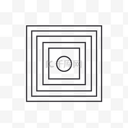 直线矢量图中的圆中的正方形