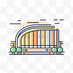 足球场插图图片_建筑平面和彩色矢量图