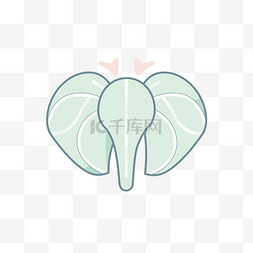 绿色大象符号，上面有一颗心 向