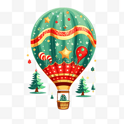 圣诞树热气球图片_聖誕氣球 向量