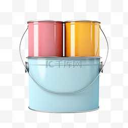 油漆桶图标图片_油漆桶 3d 插图