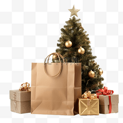 老人生日庆典图片图片_装满圣诞礼物的纸袋，靠近放置文