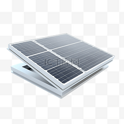 系统行业图片_太阳能电池板和太阳的 3d 插图