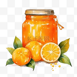 橙色溅起图片_水彩果酱橙色
