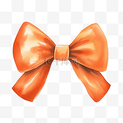 水彩橙色蝴蝶结