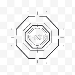 对称形状图片_八边形形状的线条图标 向量