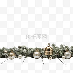 白色木质旧表面桌上有铃铛的圣诞