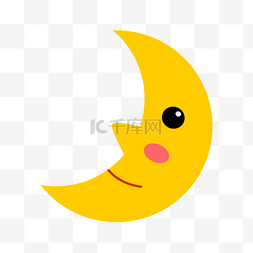 睡着的兔子卡通图片_月亮可爱微笑