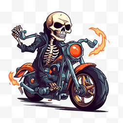 骷髅骑摩托车 向量
