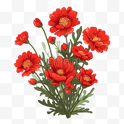 红色的束图片_红色的花朵