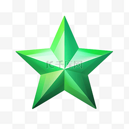 多彩的星星图片_渐变绿色星星