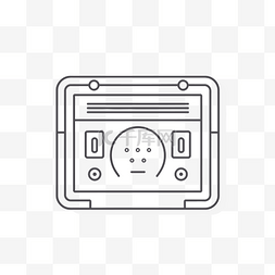 盒式磁带播放器图标线条艺术插图