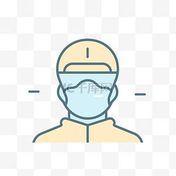 个人防护图标图片_戴着医用口罩的人的头和肩膀图标