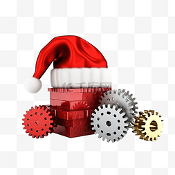 圣诞节概念与齿轮