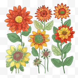 卡通叶子和花图片_花卉图像剪贴画集花朵叶子和一些