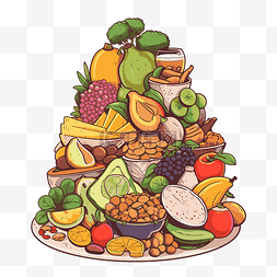 拼盘水果图片_健康的饮食 向量