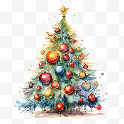 鲜明的色彩图片_帶球的聖誕樹