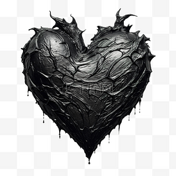 一颗黑色的心的插图
