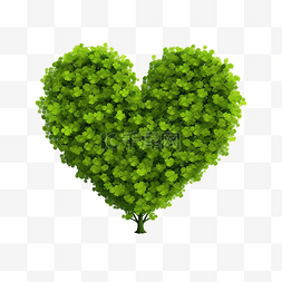 夏天爱图片_绿色心形树