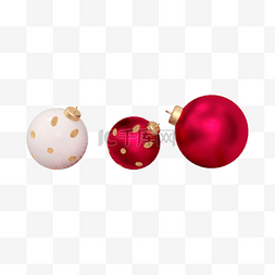 圣诞饰品3d渲染红色装饰球