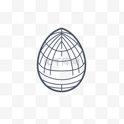 里面有地球仪的鸡蛋的线条图标 
