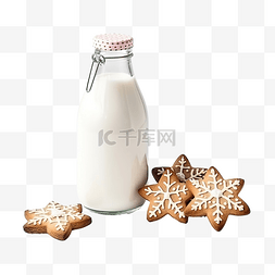 奶瓶牛奶图片_圣诞甜点和款待