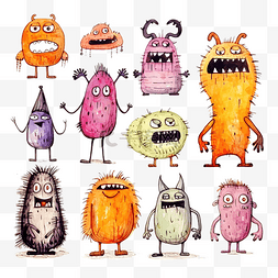 怪物角色图片_手绘有趣的怪物角色