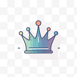 皇冠图标白色图片_白色背景上的彩色皇冠标志 向量