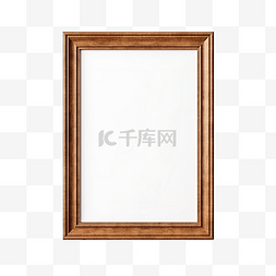 墙上木框图图片_用于照片模型的复古空白木框