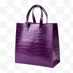 psd图片_紫色鳄鱼纹购物袋