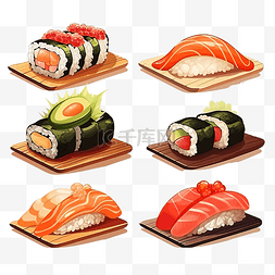 鰻魚图片_一套寿司日本传统食品png