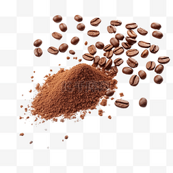 咖啡豆掉落，粉末分离