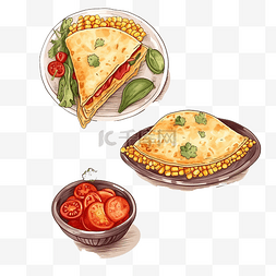 盘子和桌布图片_桌布上盘子里的墨西哥食品玉米饼