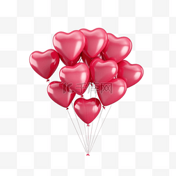 爱心气球漂浮图片_心形爱心气球氦气