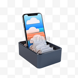 云设备图片_手机上传和下载云存储中文件的3D