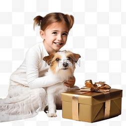 飞屋环游记罗素图片_圣诞树附近带着狗杰克罗素梗的小