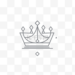 创意图标上皇冠图标的线条插图 