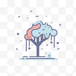 飘动背景图片_冰淇淋飘动的树插画 向量