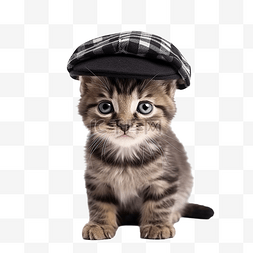 猫咪品种图片_戴着贝雷帽的可爱猫咪