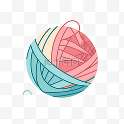 毛线球背景图片_一个非常可爱的蓝色针织球 向量