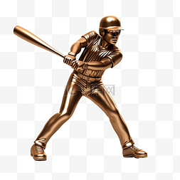 棒球击球图片_从正面看用棒球棒击球的 3d 青铜