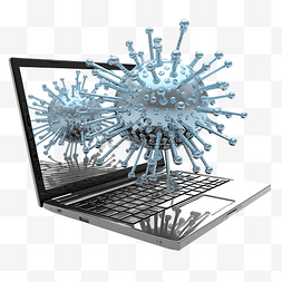 3d 插图笔记本电脑病毒