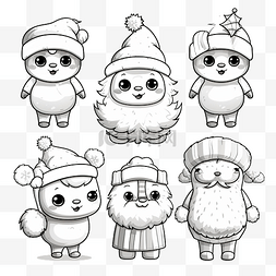 羊素描图片_使用圣诞服装复制图片儿童游戏和