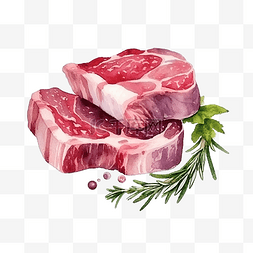 铁板黑椒牛扒图片_水彩肉羊肉